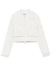 Msgm Frayed-edge Jacket In Neutrals