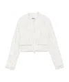 Msgm Frayed-edge Jacket In White