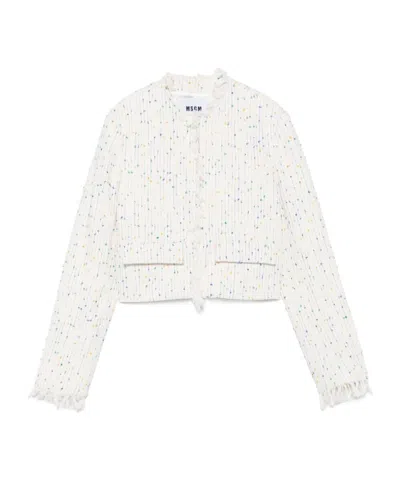 MSGM FRAYED-EDGE JACKET