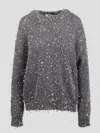 MSGM MSGM FRAYED EFFECT CREW NECK SWEATER