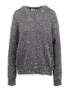 MSGM FRAYED EFFECT CREW NECK SWEATER