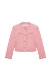 Msgm Frayed Jacket In Pink