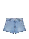 Msgm Frayed Shorts In Blue