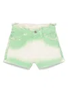 Msgm Frayed Shorts In Green