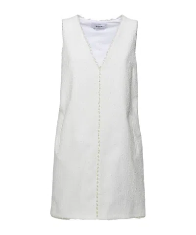 Msgm Frayed Sleeveless Mini Dress