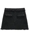 Msgm Black Wool Blend Skirt In Black