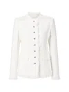 Msgm Frayed-edge Denim Jacket In White