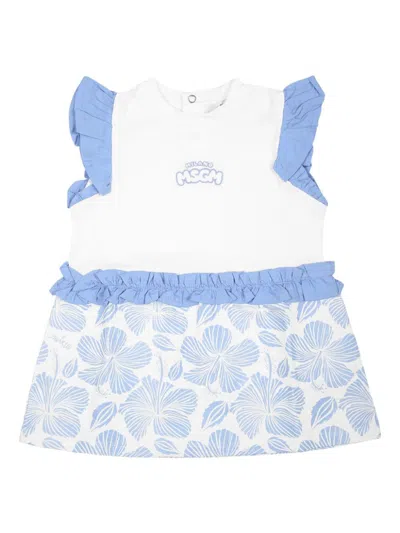 Msgm Babies' Frill-trimmed Dress In White