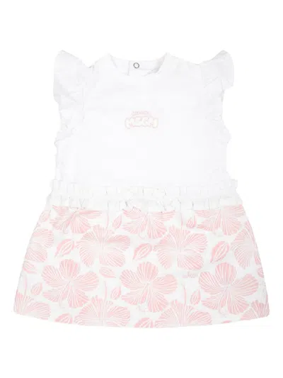 Msgm Babies' Frill-trimmed Dress In White