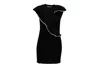 Msgm Frilled Knit Mini Dress In Black Wool In Black