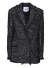 Msgm Fringed Blazer In Black