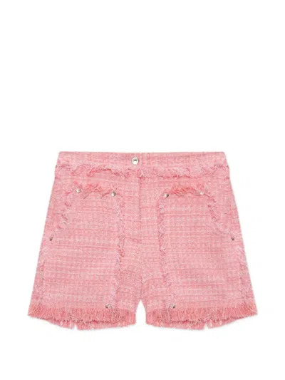 Msgm Verzierte Shorts Mit Fransen In Pink