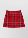 Msgm Tartan Cotton Blend Tweed Skort In Red
