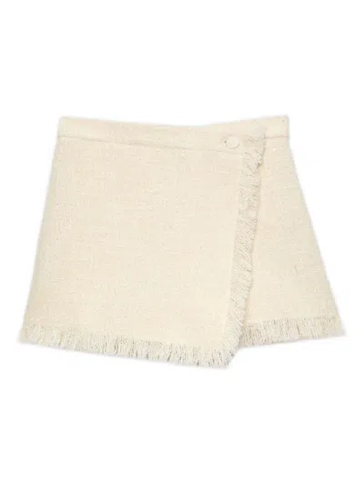 Msgm Fringed Shorts In White