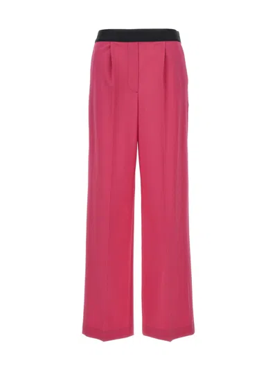 MSGM FUCHSIA PANTS WITH FRONT PLEATS