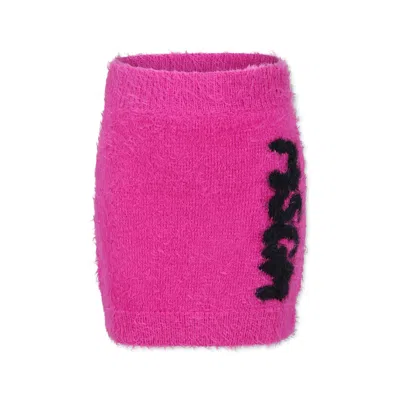 Msgm Kids' Fuchsia Skirt For Girl With Logo