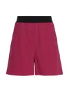 Msgm Bermuda Wool Shorts Elastic Waistband In Fuchsia