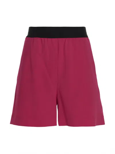 MSGM FUCHSIA WOOL BERMUDA SHORTS