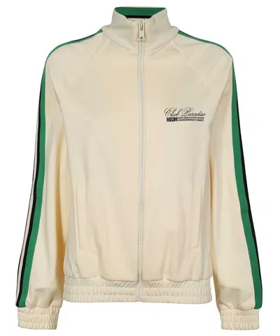 Msgm Full Zip Hoodie In Neutral