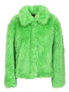 Msgm Fur Coats In Green
