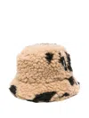 Msgm Fur-effect Bucket Hat In Neutral