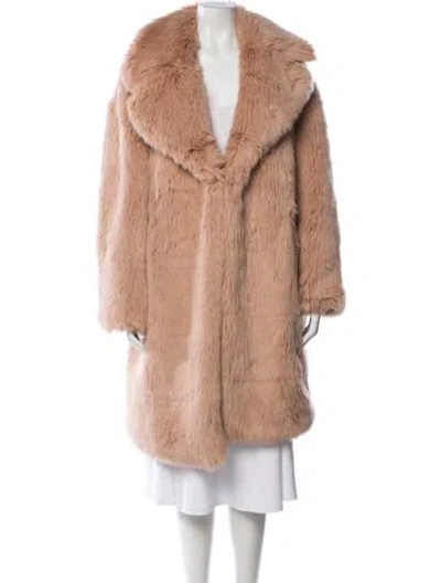 Pre-owned Msgm Fur Faux Fur Coat In Neutrals