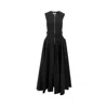 Msgm Gabardine Midi Dress In Black