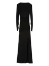 Msgm Gathered Back-tie Maxi Evening Dress In Black