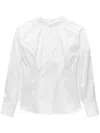 Msgm Gathered Long-sleeve Blouse In White