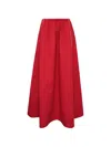Msgm Gathered Midi Skirt In Red