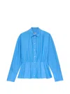 Msgm Gathered Shirt In Blue