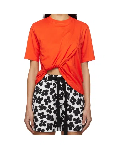 MSGM MSGM TWIST DETAILED CREWNECK T-SHIRT