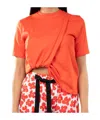 Msgm Twist Detailed Crewneck T In Orange