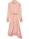 Msgm Geometric-pattern Dress In Pink
