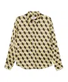 Msgm Geometric-print Shirt In Green