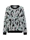 Msgm Geometric-pattern Mohair-blend Sweater In Multi