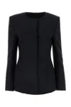 Msgm Stretch Polyester Blend Blazer With Front Pockets