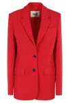 Msgm Long-sleeved Single-breasted Tailored Blazer