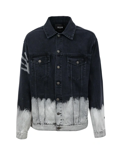 Msgm Giacca In Jeans Bleached Hands In 99black