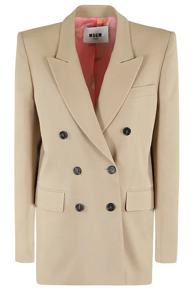 Msgm Giacca Jacket In Neutral