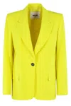 Msgm Stretch Cotton Blazer With Peak Lapels