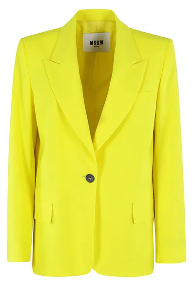 Msgm Giacca Jacket In Yellow