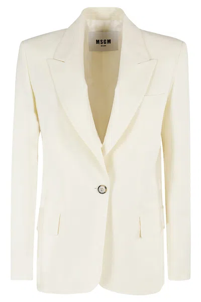 Msgm Giacca Jacket In White