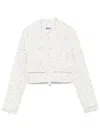 Msgm Frayed-edge Jacket In White