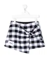 Msgm Kids Shorts With White And Black Gingham Motif In White