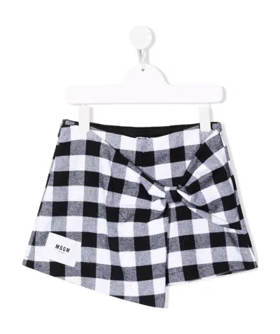 MSGM GINGHAM-CHECK PRINT SHORTS