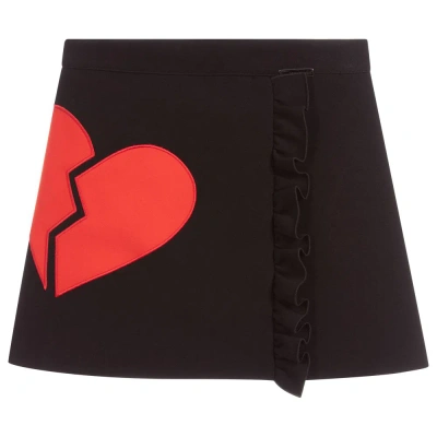 Msgm Babies'  Girls Black & Red Heart Skirt