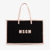 Msgm Girls Black Canvas Tote Bag (48cm)