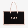 Msgm Girls Black Canvas Tote Bag (48cm) In Black