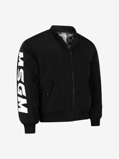 Msgm Kids' Girls Bomber Jacket 6 Yrs Black
